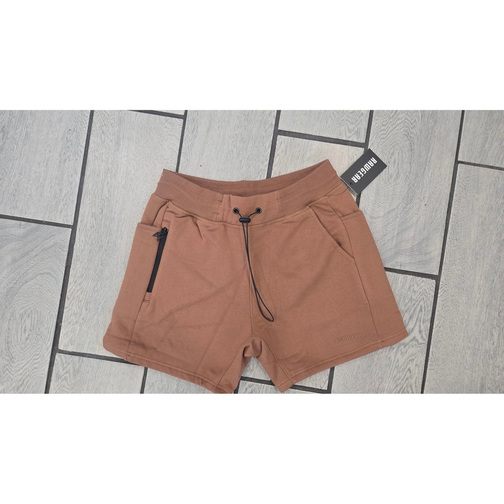 Rawgear Mens Small Brown Fleece Gym Shorts Athletic Sweat Shorts NWT